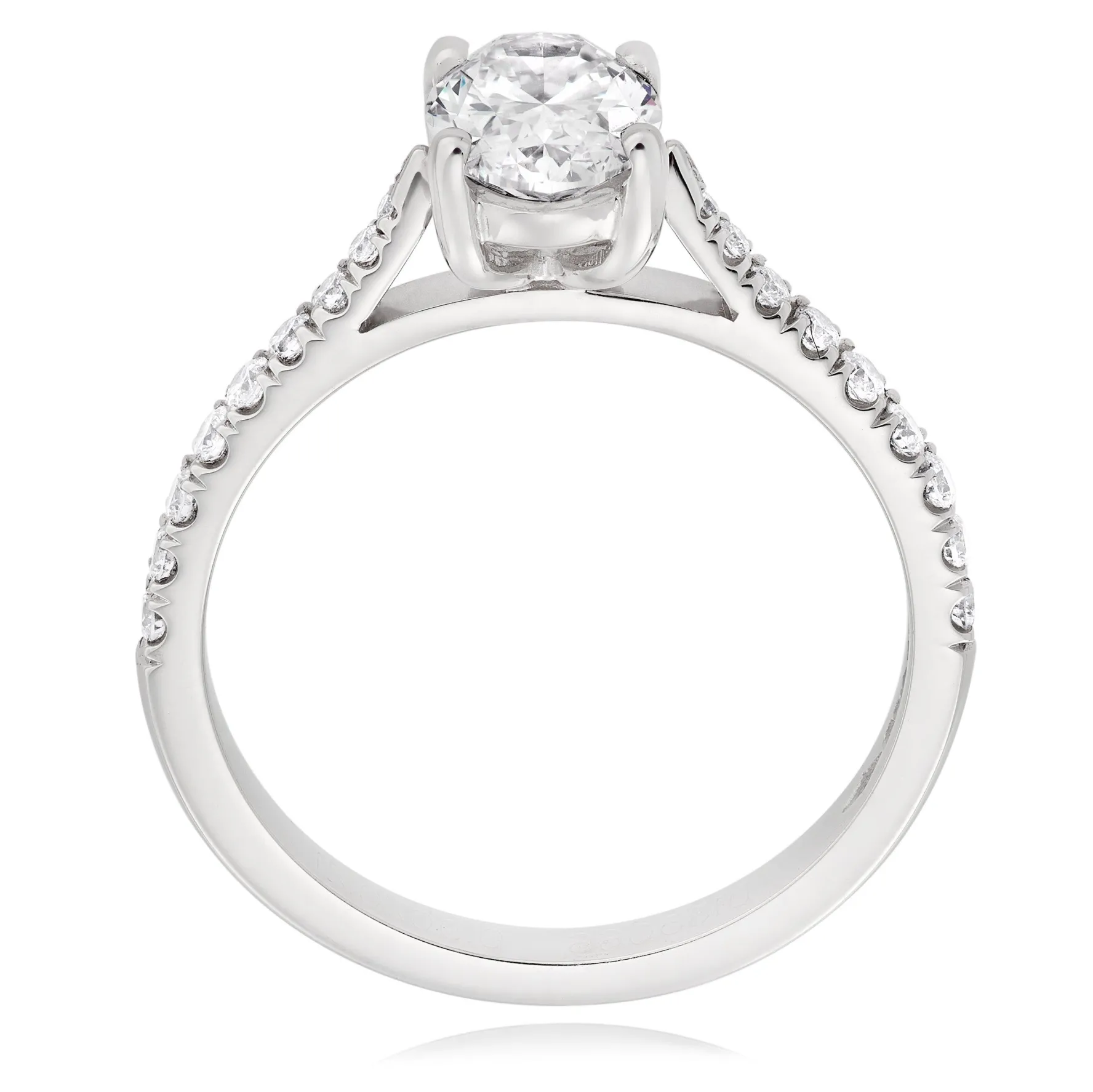 Beaverbrooks Once Platinum Oval Cut Diamond Solitaire Ring