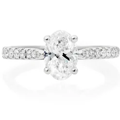 Beaverbrooks Once Platinum Oval Cut Diamond Solitaire Ring