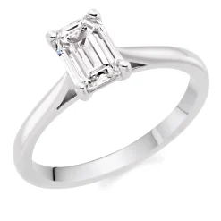 Beaverbrooks Once Platinum Diamond Emerald Cut Solitaire Engagement Ring
