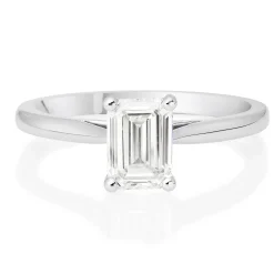 Beaverbrooks Once Platinum Diamond Emerald Cut Solitaire Engagement Ring