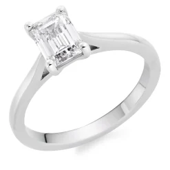 Beaverbrooks Once Platinum Emerald Cut Diamond Solitaire Ring