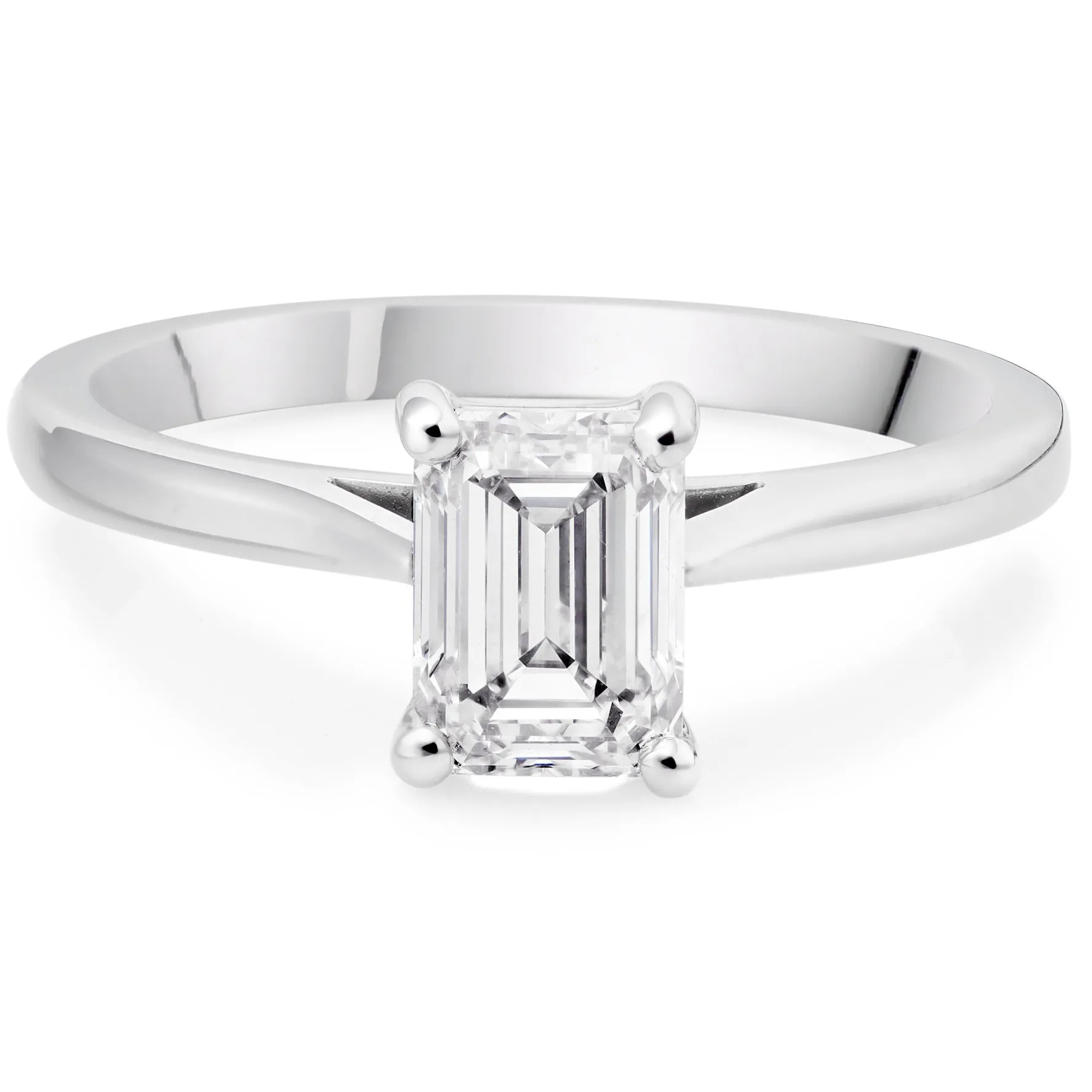 Beaverbrooks Once Platinum Emerald Cut Diamond Solitaire Ring