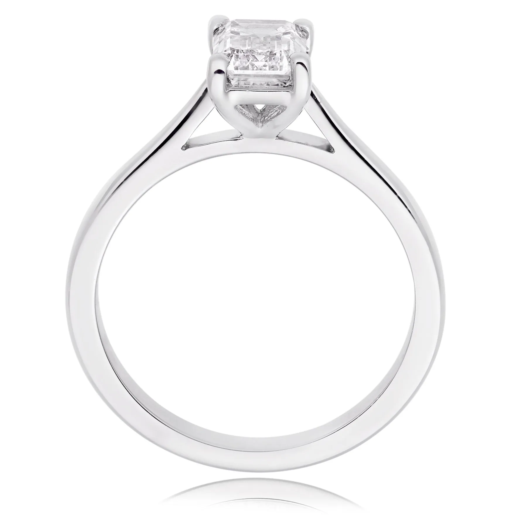 Beaverbrooks Once Platinum Emerald Cut Diamond Solitaire Ring