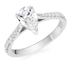 Beaverbrooks Once Platinum Diamond Pear Shaped Solitaire Engagement Ring