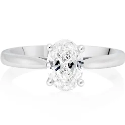 Beaverbrooks Once Platinum Diamond Oval Shaped Solitaire Engagement Ring