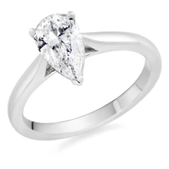 Beaverbrooks Once Platinum Diamond Pear Solitaire Ring