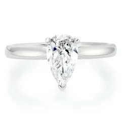 Beaverbrooks Once Platinum Diamond Pear Solitaire Ring