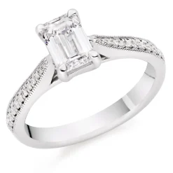 Beaverbrooks Once Platinum Emerald Cut Diamond Ring