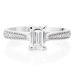 Beaverbrooks Once Platinum Emerald Cut Diamond Ring