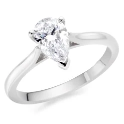 Beaverbrooks Once Platinum Diamond Pear Shaped Solitaire Engagement Ring