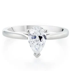 Beaverbrooks Once Platinum Diamond Pear Shaped Solitaire Engagement Ring