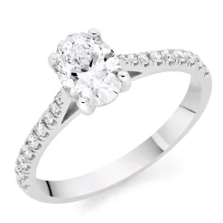Beaverbrooks Once Platinum Oval Cut Diamond Solitaire Ring