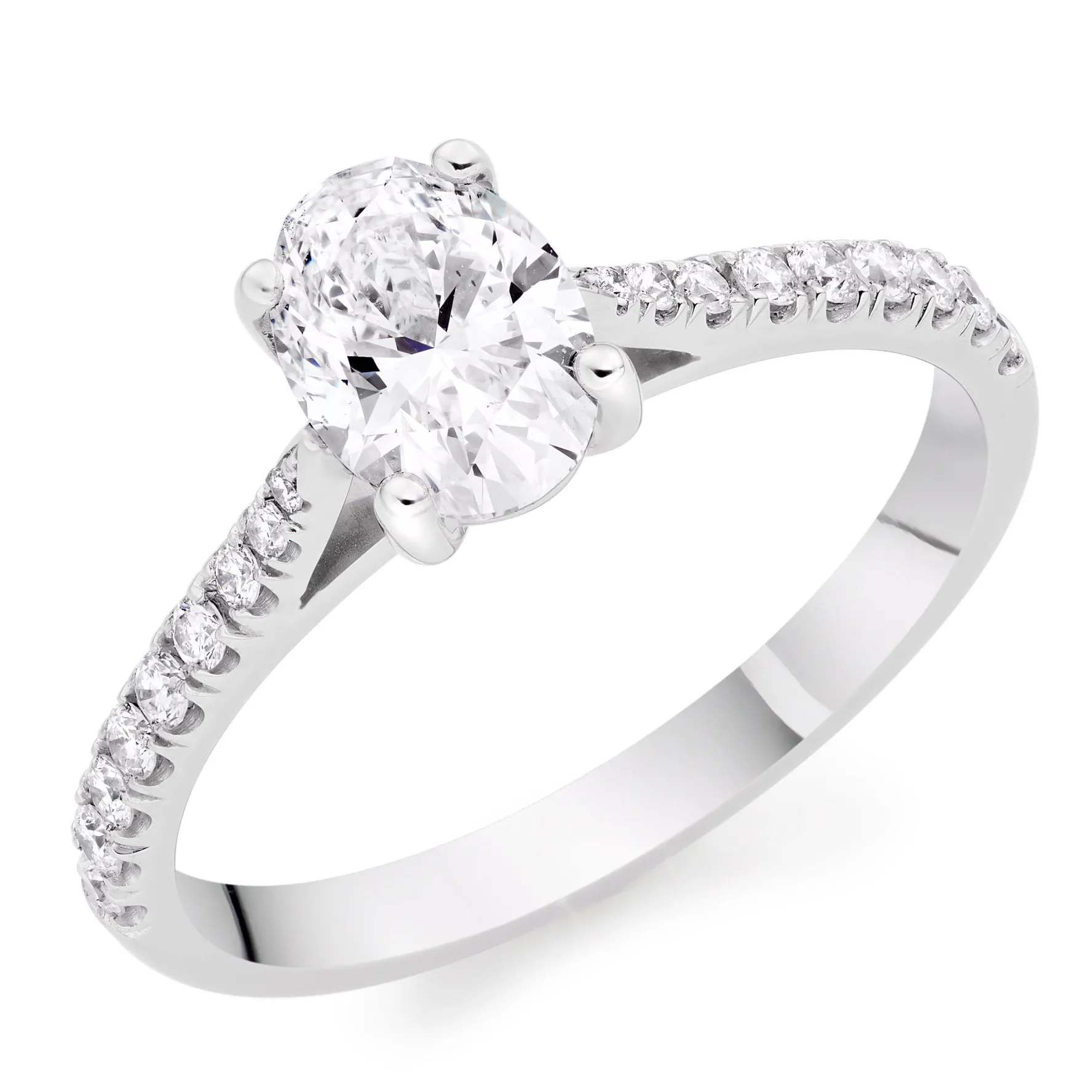 Beaverbrooks Once Platinum Oval Cut Diamond Solitaire Ring