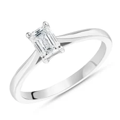 Beaverbrooks Once Platinum Emerald Cut Diamond Solitaire Ring