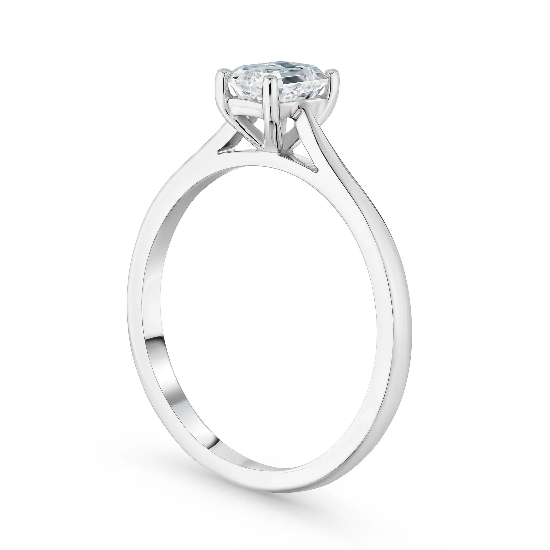 Beaverbrooks Once Platinum Emerald Cut Diamond Solitaire Ring