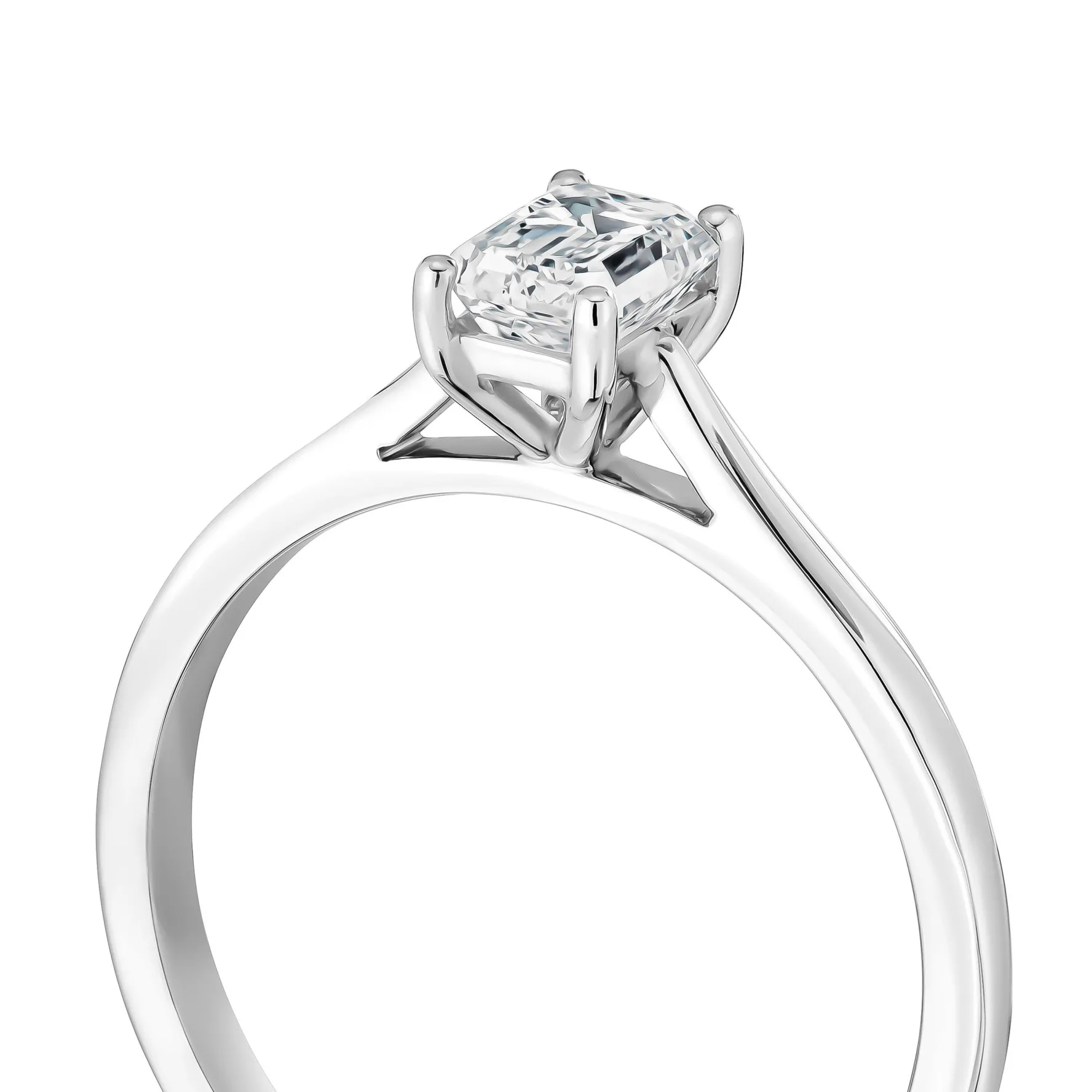 Beaverbrooks Once Platinum Emerald Cut Diamond Solitaire Ring