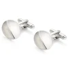 Beaverbrooks Oval Brushed and Polished Men's Cufflinks
