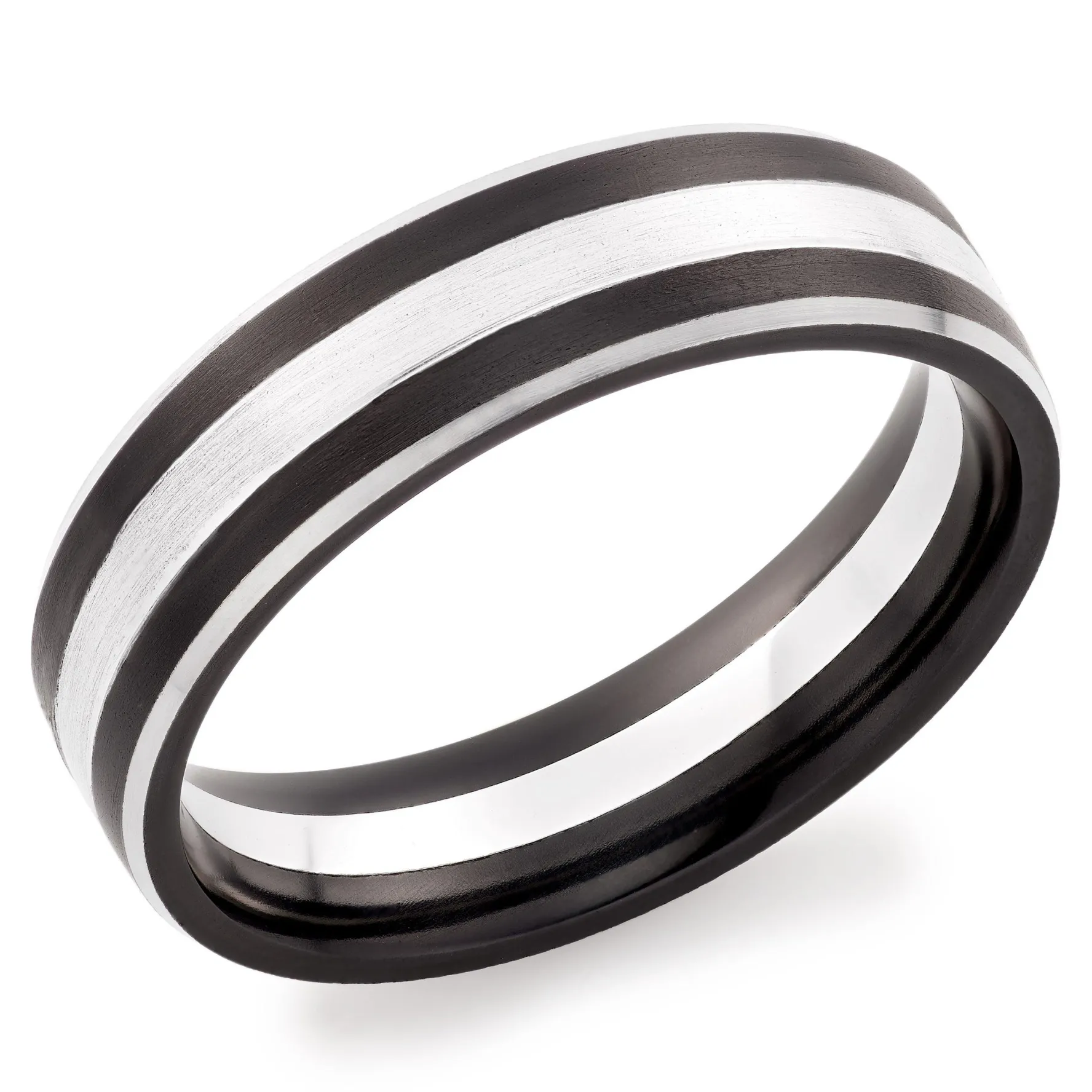Beaverbrooks Platinum and Zirconium 6mm Men’s Wedding Ring