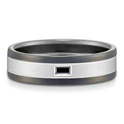 Beaverbrooks Platinum and Zirconium Diamond 6mm Men’s Wedding Ring