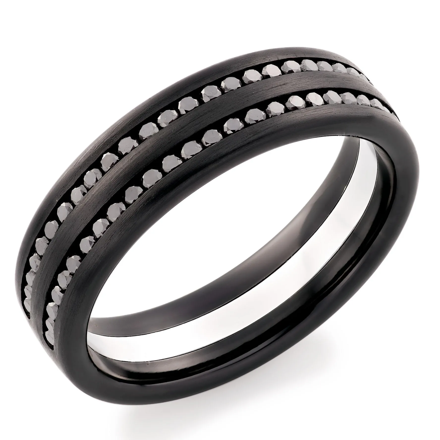 Beaverbrooks Platinum and Zirconium Diamond 6mm Men’s Wedding Ring