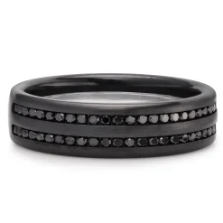 Beaverbrooks Platinum and Zirconium Diamond 6mm Men’s Wedding Ring
