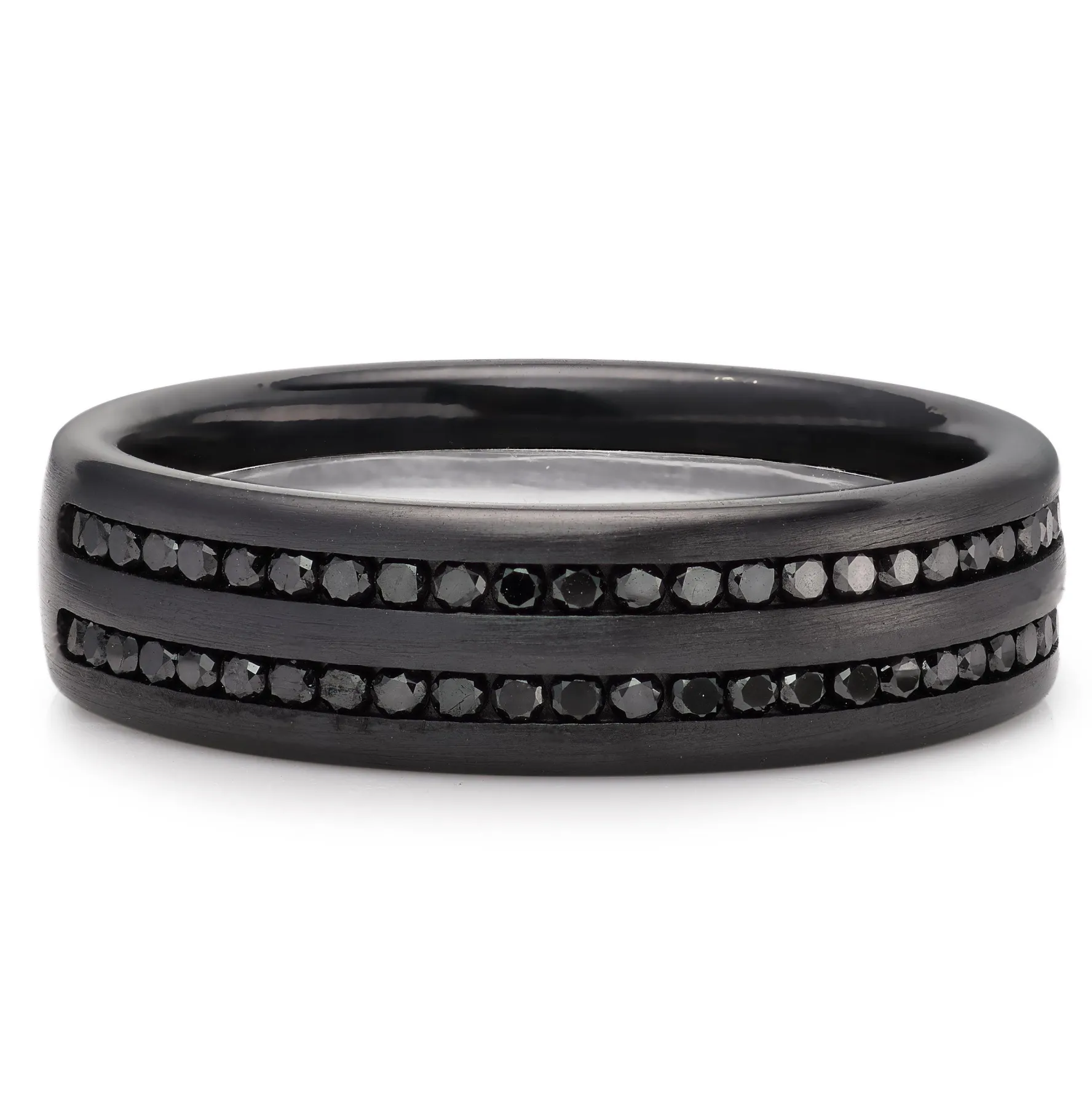Beaverbrooks Platinum and Zirconium Diamond 6mm Men’s Wedding Ring