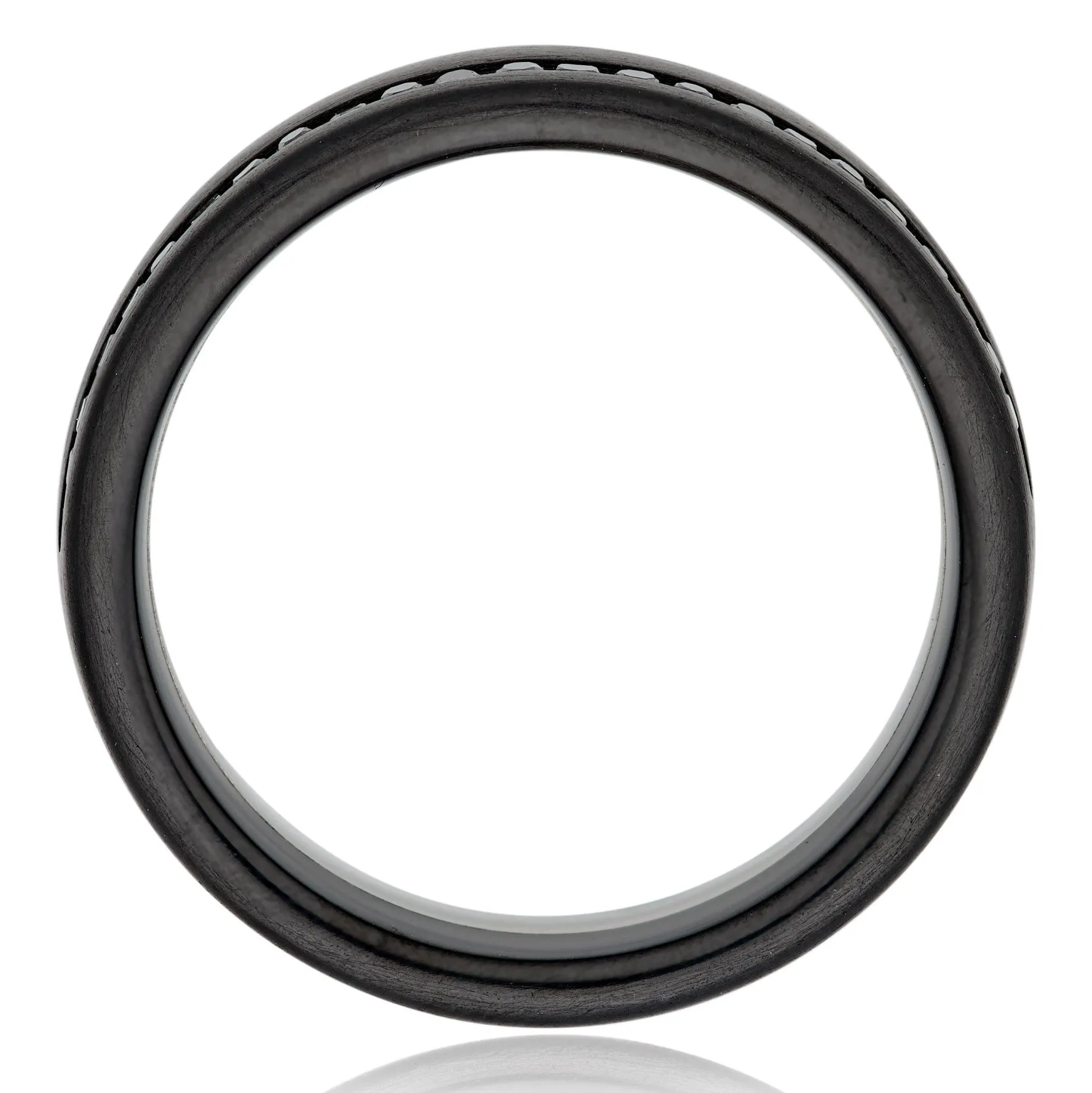 Beaverbrooks Platinum and Zirconium 6mm Men’s Black Diamond Wedding Ring