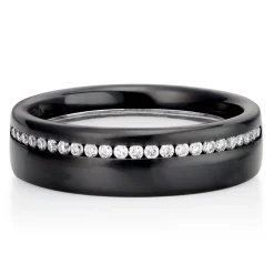Beaverbrooks Platinum and Zirconium 6mm Men’s Diamond Wedding Ring