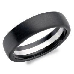 Beaverbrooks Platinum and Zirconium 6mm Men’s Wedding Ring