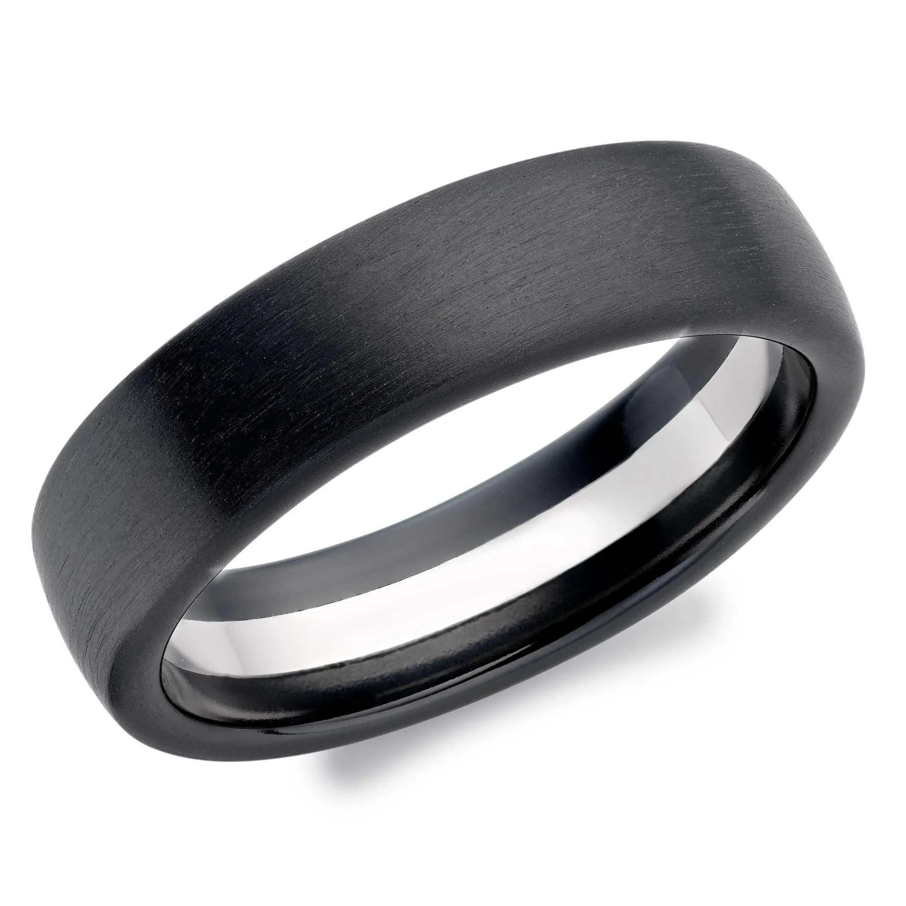Beaverbrooks Platinum and Zirconium 6mm Men’s Wedding Ring
