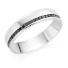 Beaverbrooks Platinum Black Diamond 5mm Men's Wedding Ring