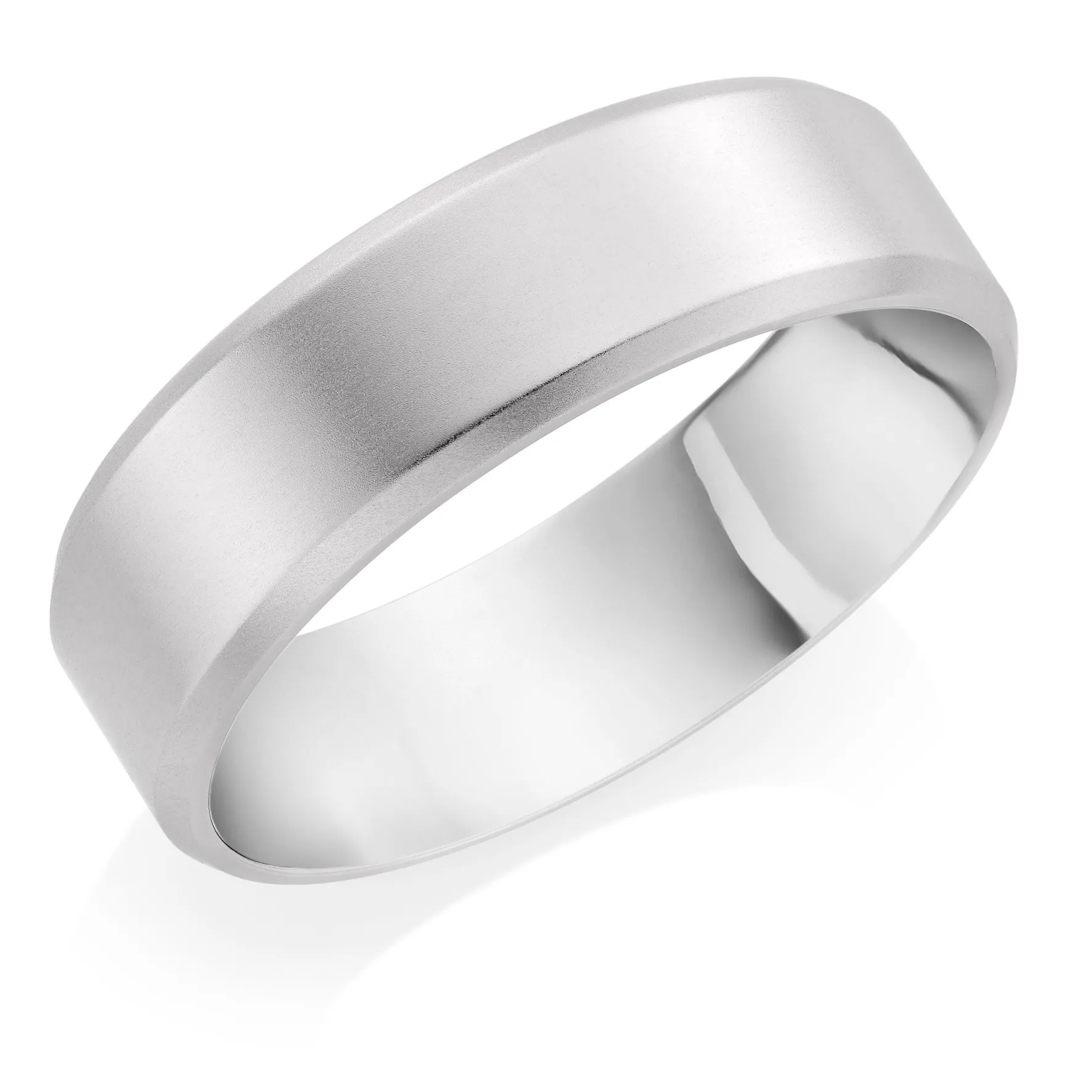 Beaverbrooks Platinum Brushed 6mm Men's Wedding Ring