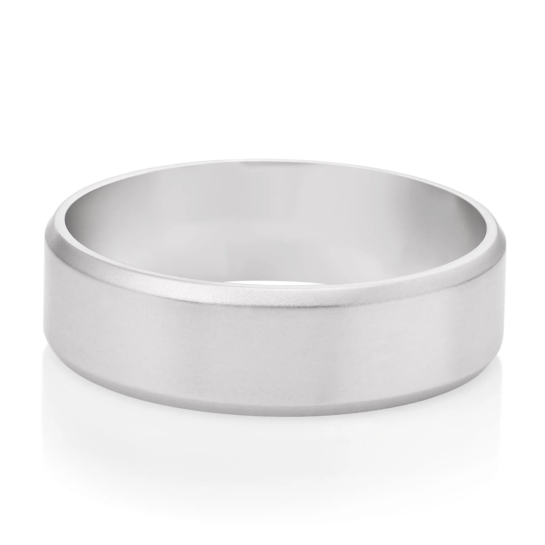 Beaverbrooks Platinum Brushed 6mm Men's Wedding Ring