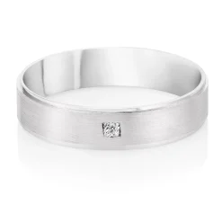 Beaverbrooks Platinum Diamond 5mm Men's Wedding Ring