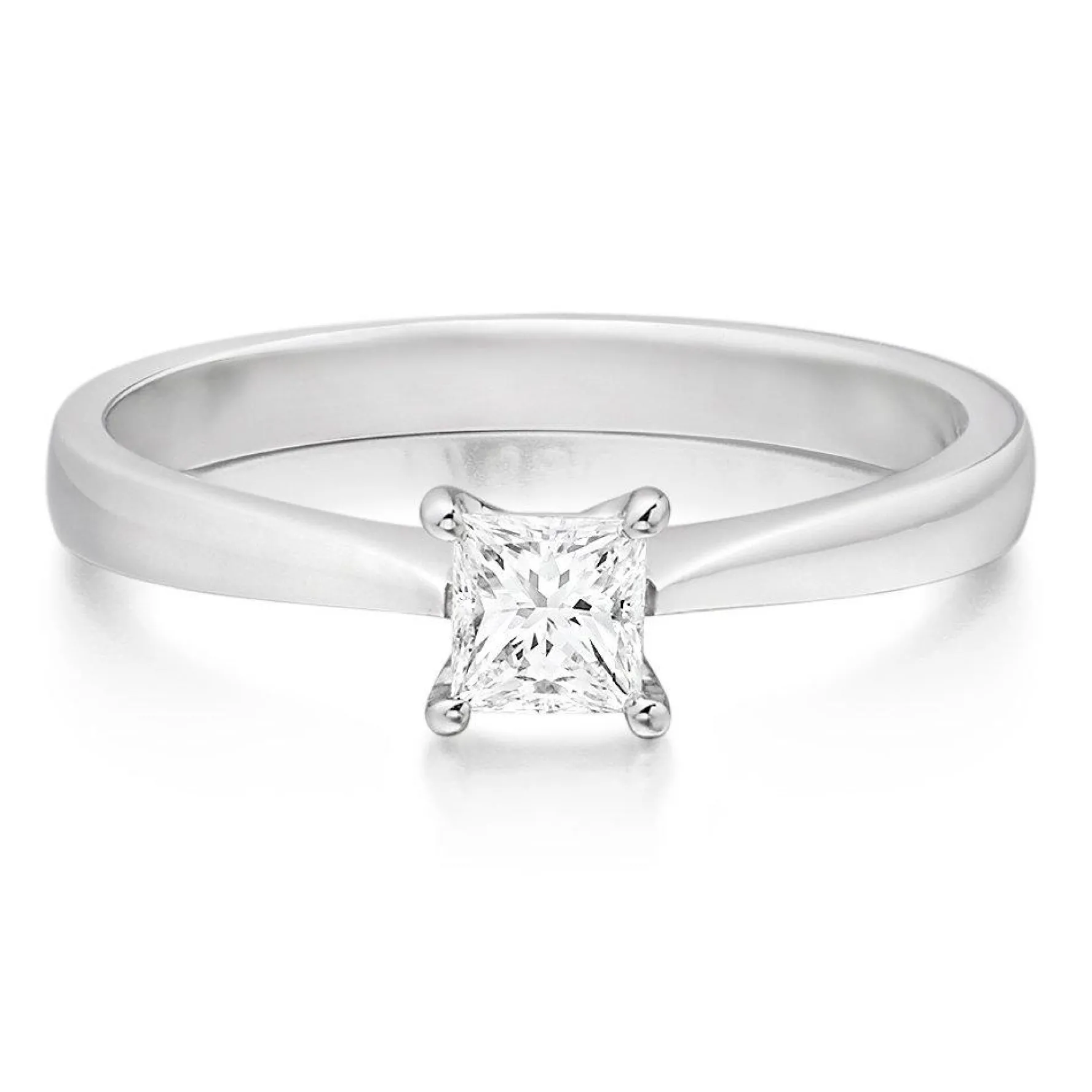 Beaverbrooks Platinum Diamond Princess Cut Solitaire Ring