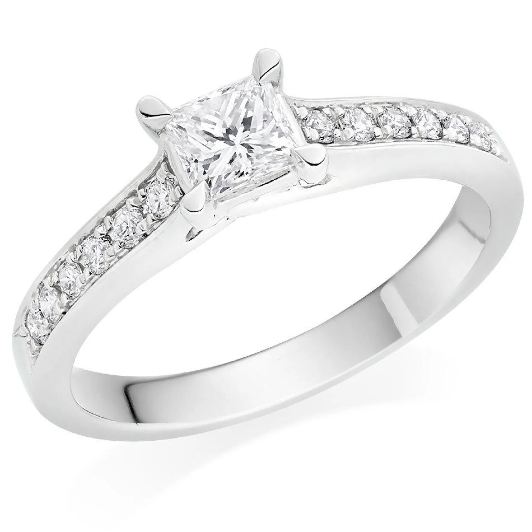 Beaverbrooks Platinum Diamond Princess Cut Solitaire Ring