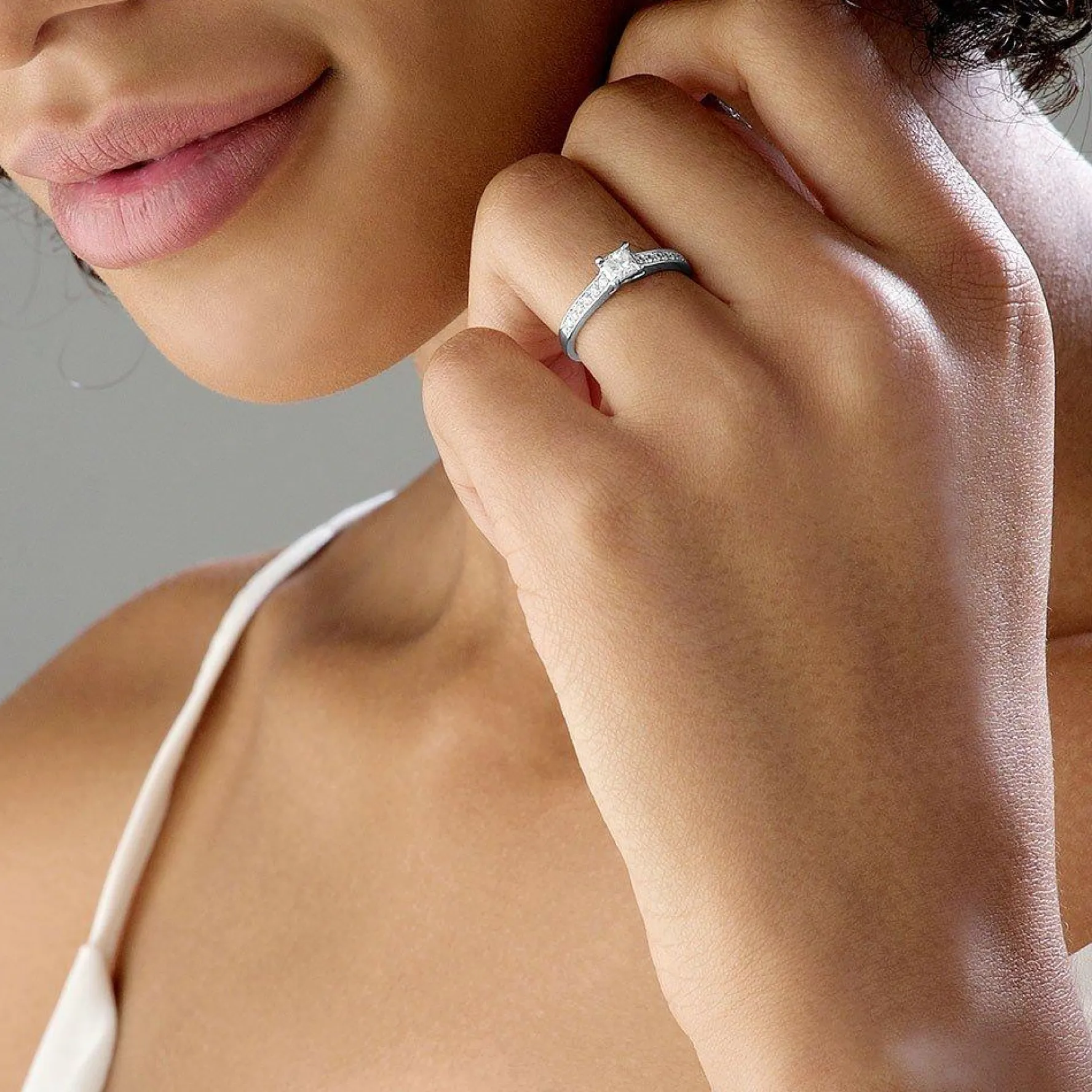 Beaverbrooks Platinum Diamond Princess Cut Solitaire Ring