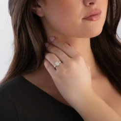 Beaverbrooks Platinum Diamond Oval Shaped Halo Engagement Ring