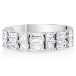 Beaverbrooks Platinum Diamond Two Row Half Eternity Ring