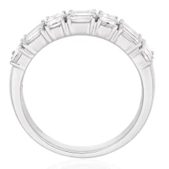 Beaverbrooks Platinum Diamond Two Row Half Eternity Ring