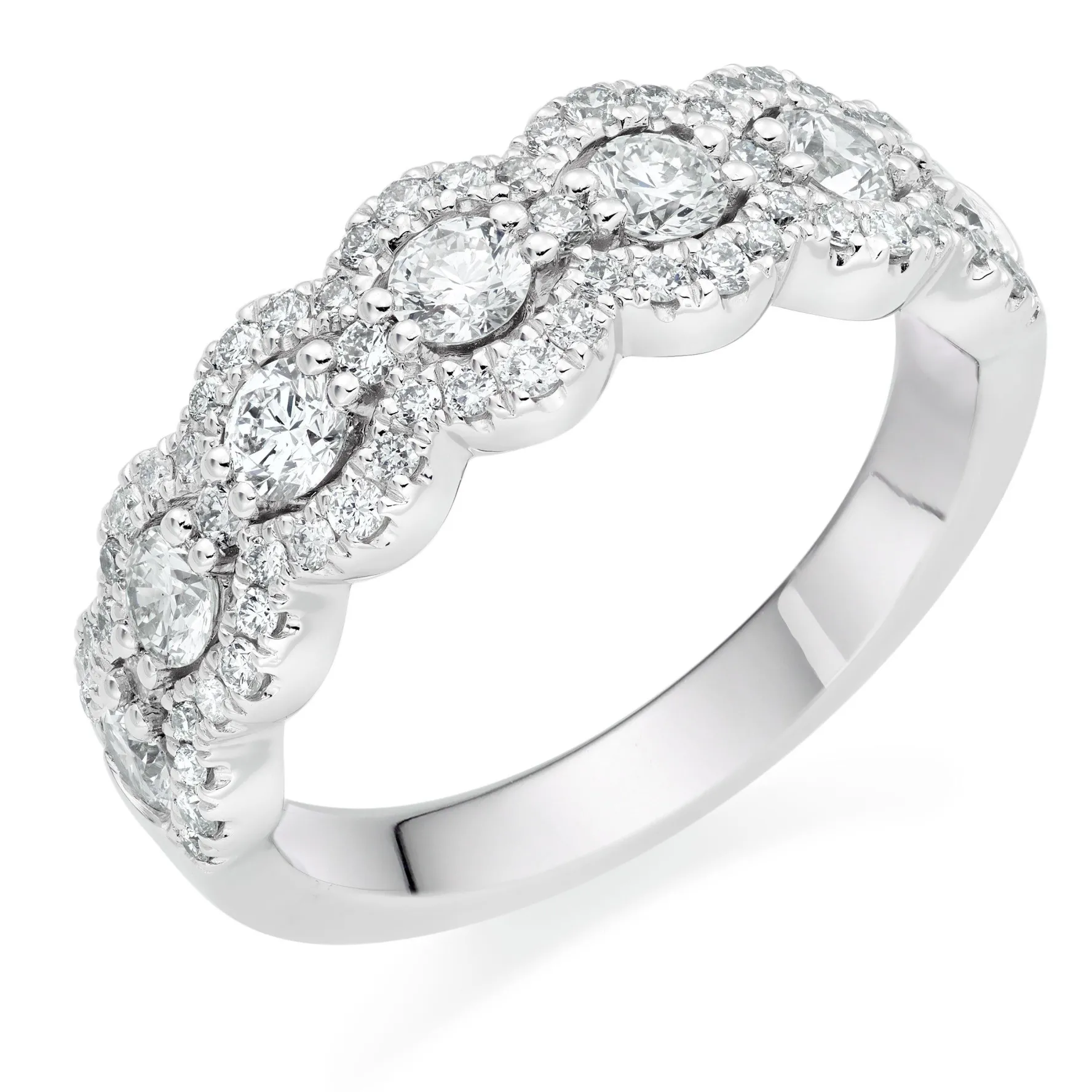 Beaverbrooks Platinum Diamond Half Eternity Ring