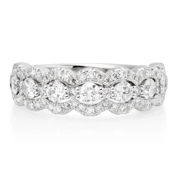 Beaverbrooks Platinum Diamond Half Eternity Ring
