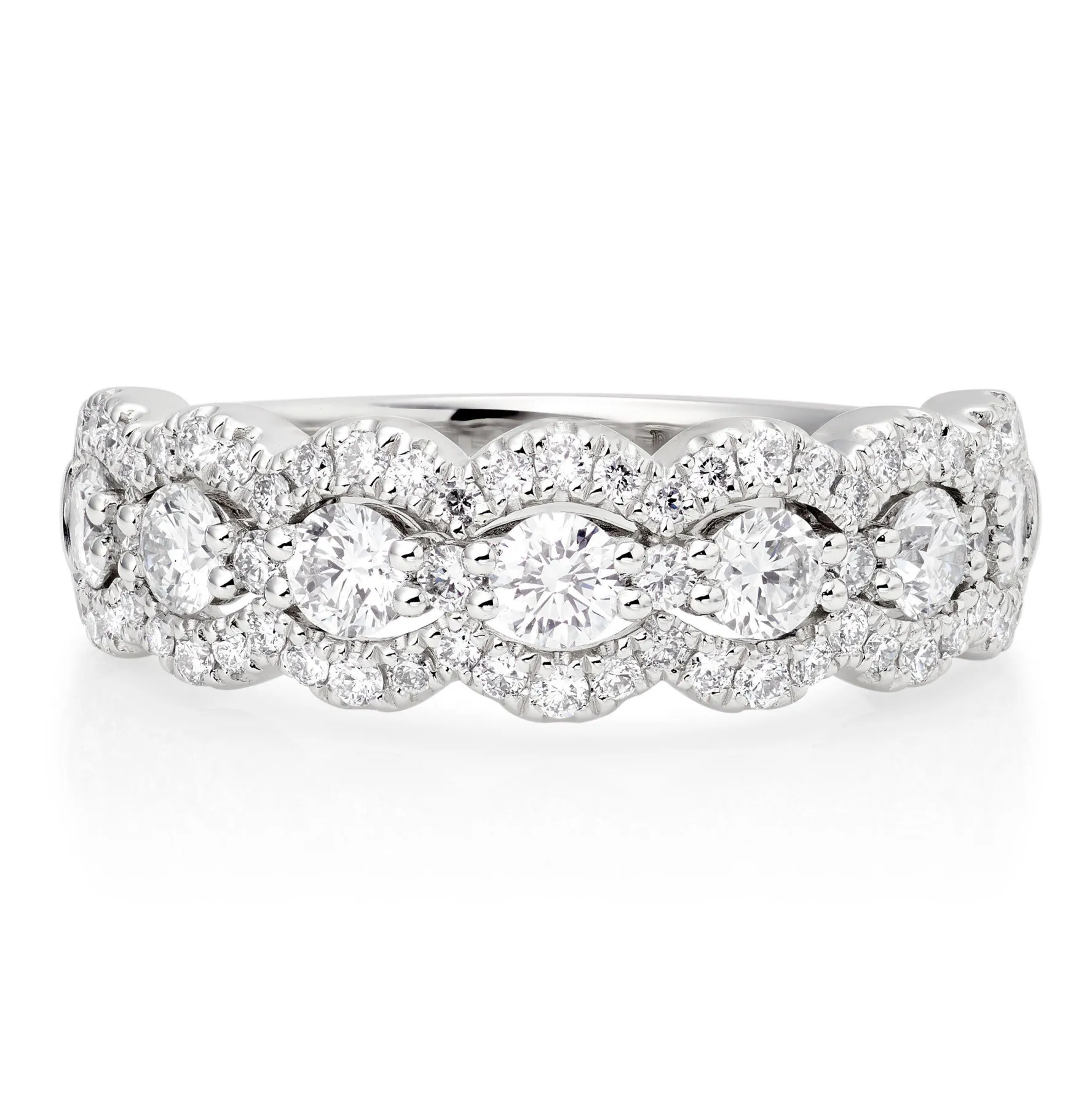 Beaverbrooks Platinum Diamond Half Eternity Ring