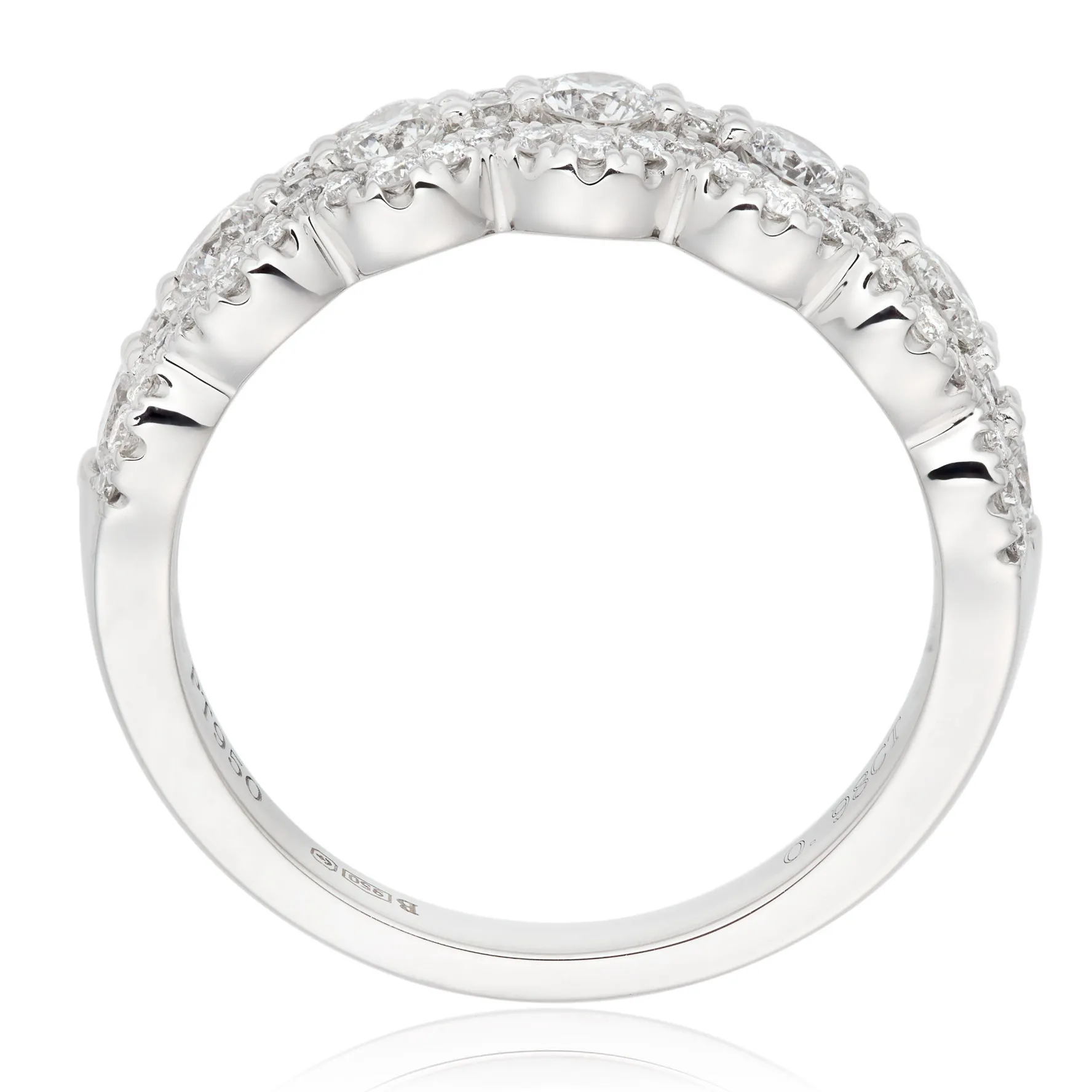 Beaverbrooks Platinum Diamond Half Eternity Ring