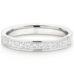 Beaverbrooks Platinum Diamond Princess Cut Half Eternity Ring