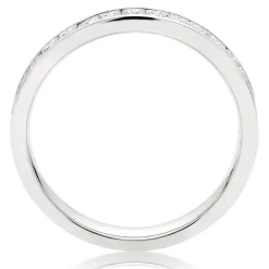 Beaverbrooks Platinum Diamond Princess Cut Half Eternity Ring