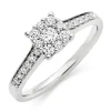 Beaverbrooks Platinum Diamond Cluster Engagement Ring
