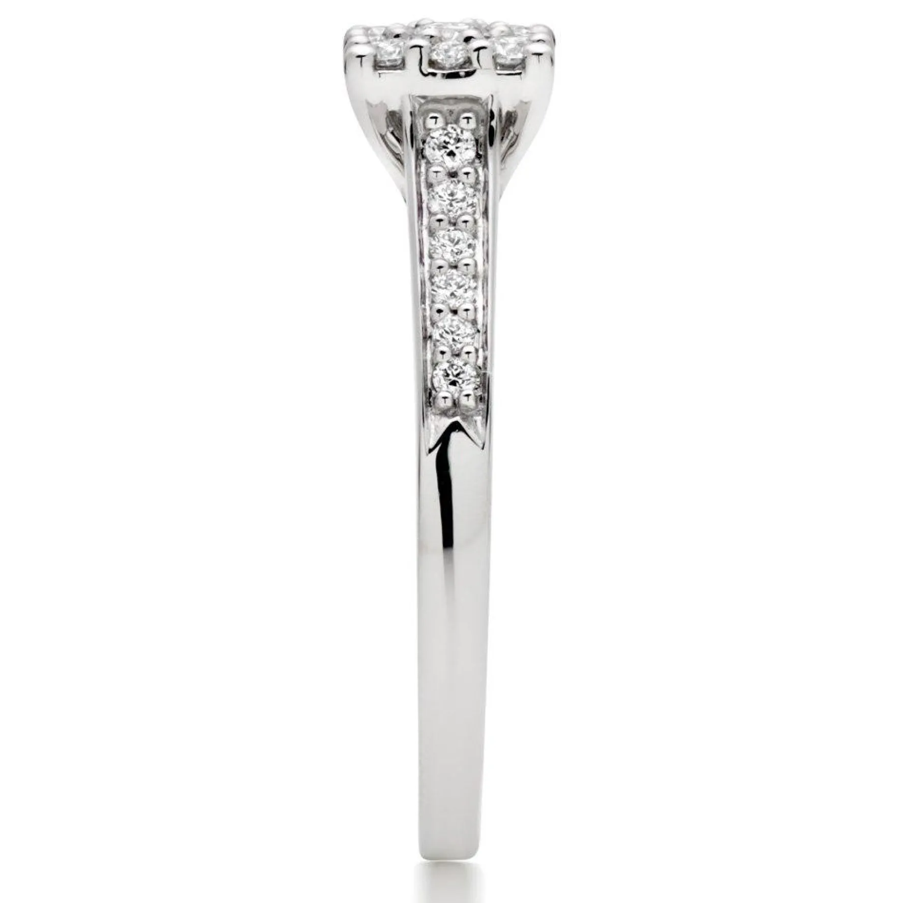 Beaverbrooks Platinum Diamond Cluster Engagement Ring