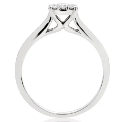 Beaverbrooks Platinum Diamond Cluster Engagement Ring