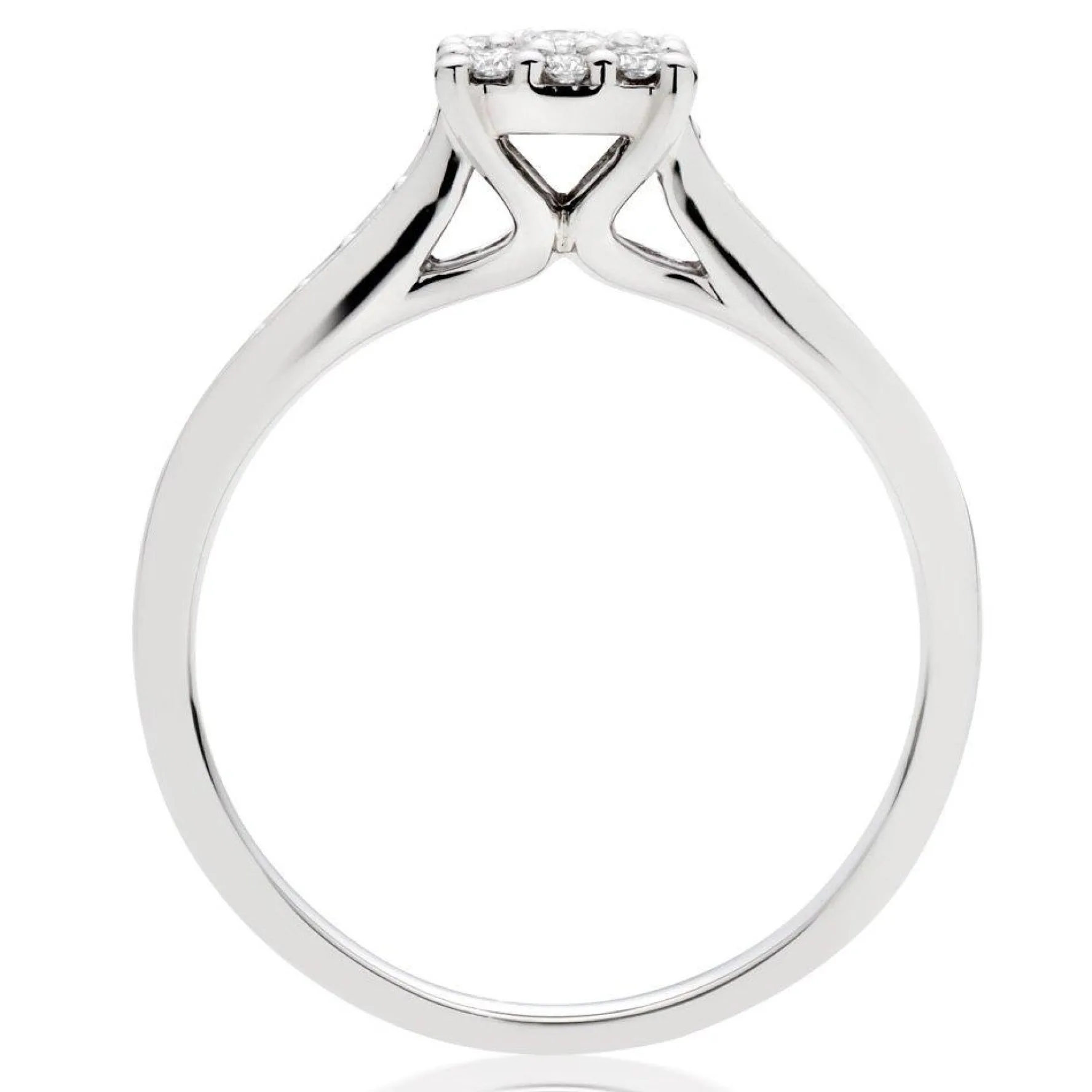 Beaverbrooks Platinum Diamond Cluster Engagement Ring